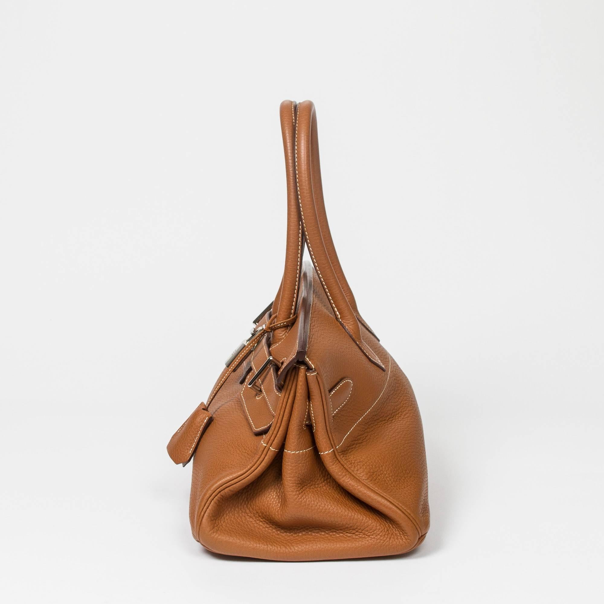 Brown Hermes Shoulder Birkin 42 Light brown Taurillon