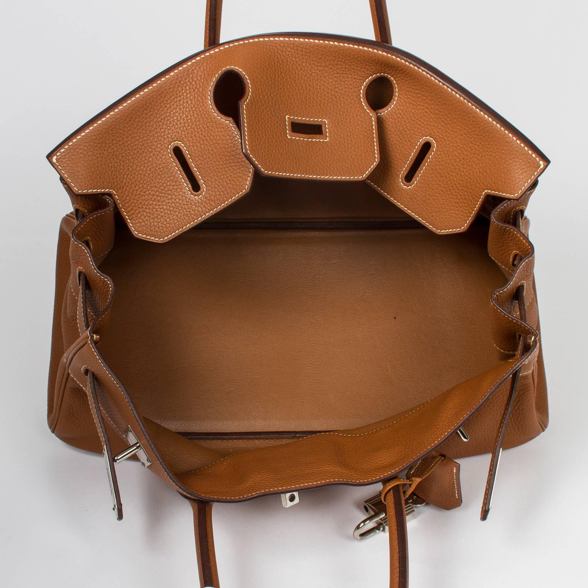 Hermes Shoulder Birkin 42 Light brown Taurillon 1