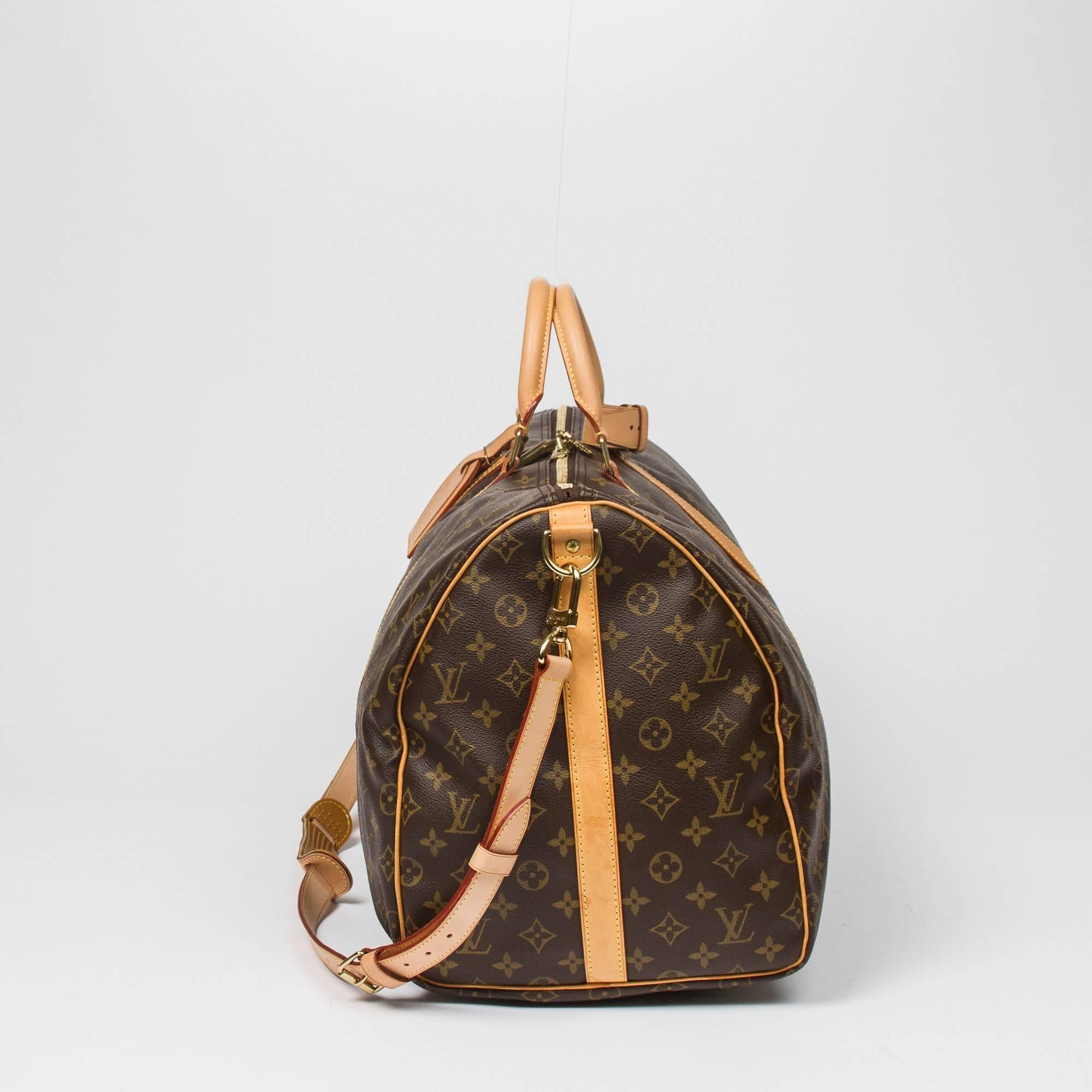 Black Keepall Bandouliere 55 Monogram