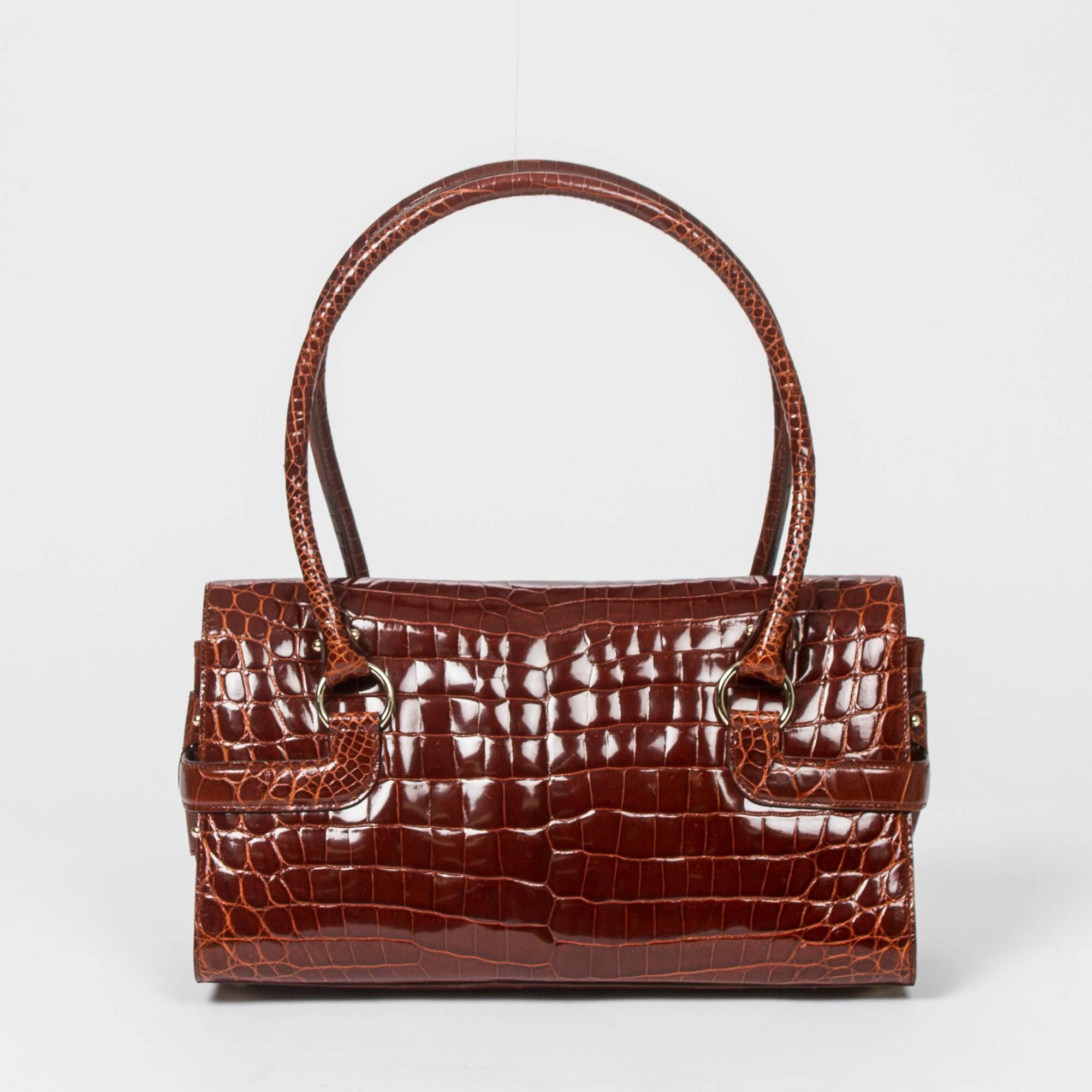 Handbag Brown Crocodile 1