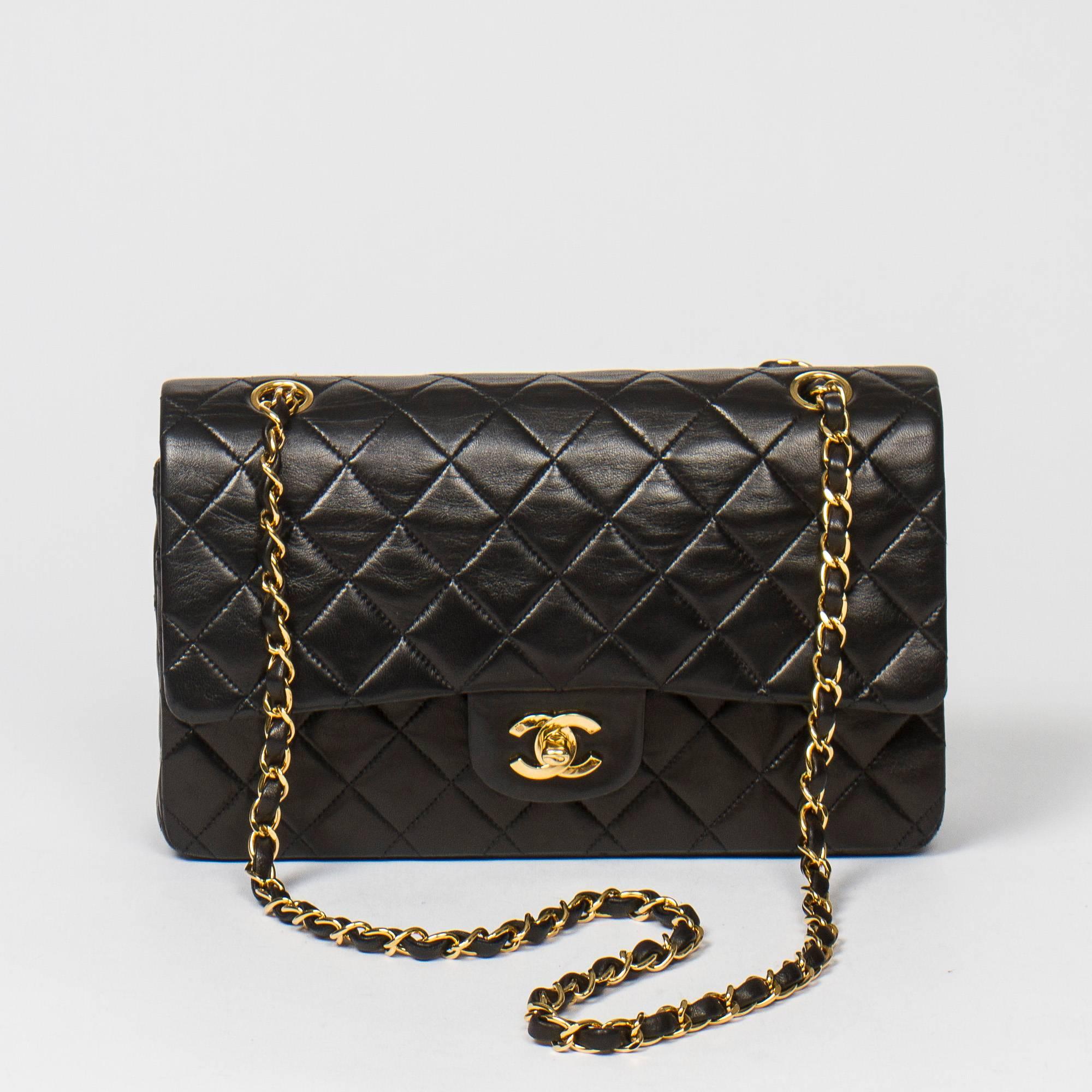 Chanel Classic Double Flap in black quilted calf leather 1
