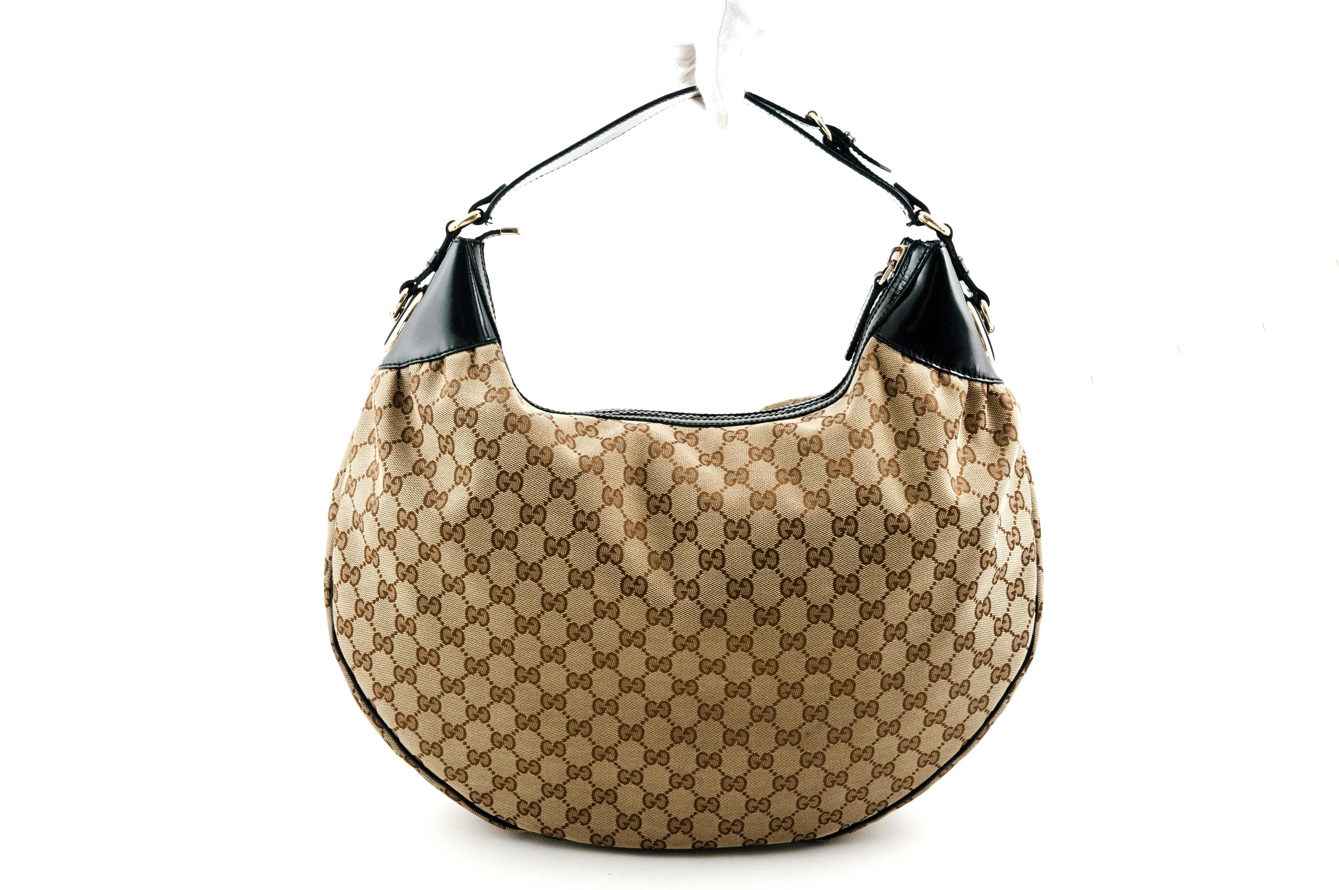 Gucci Hobo Brown Canvas Handbag  For Sale 1