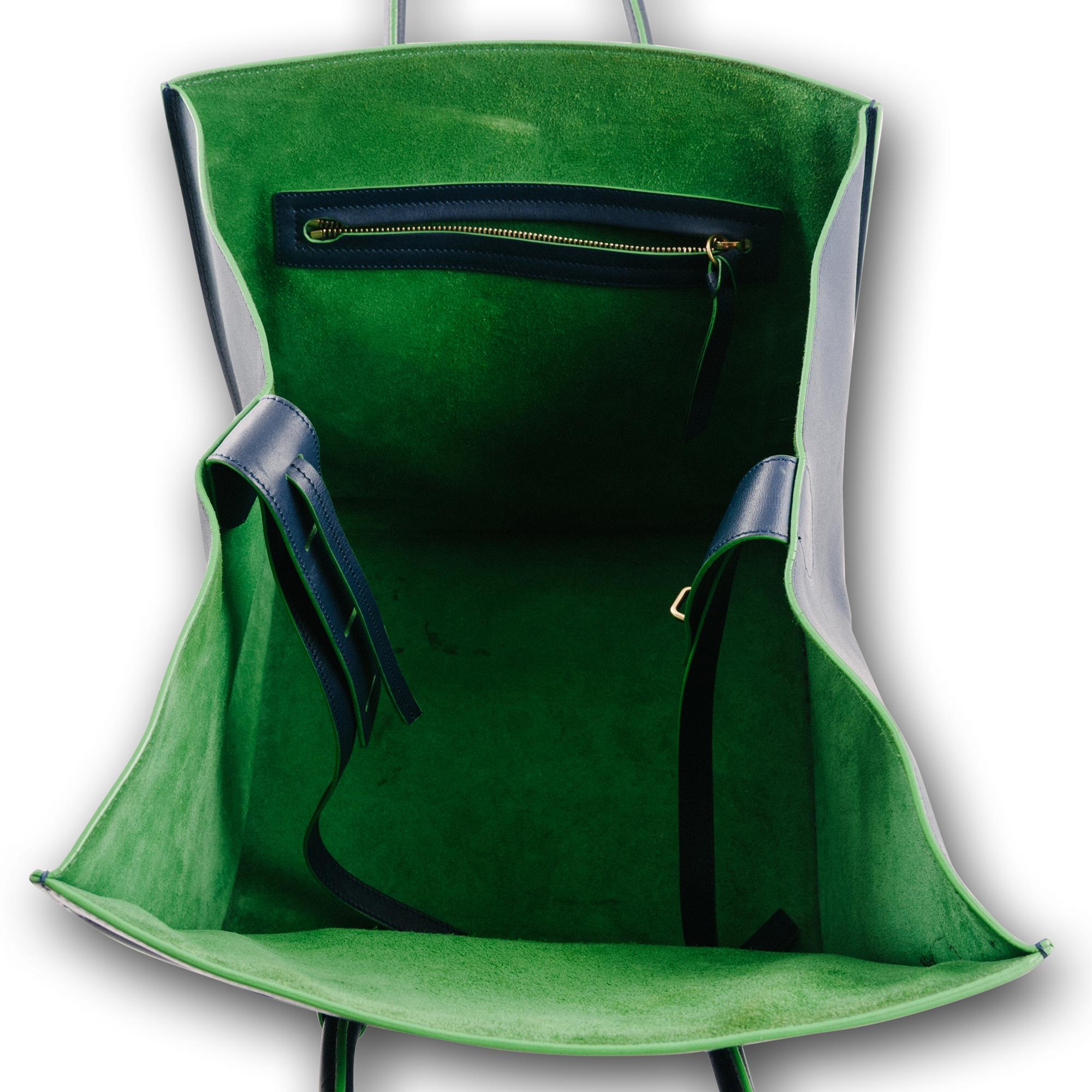 Celine  Phantom Dark Green Calf Leather Handbag  For Sale 1
