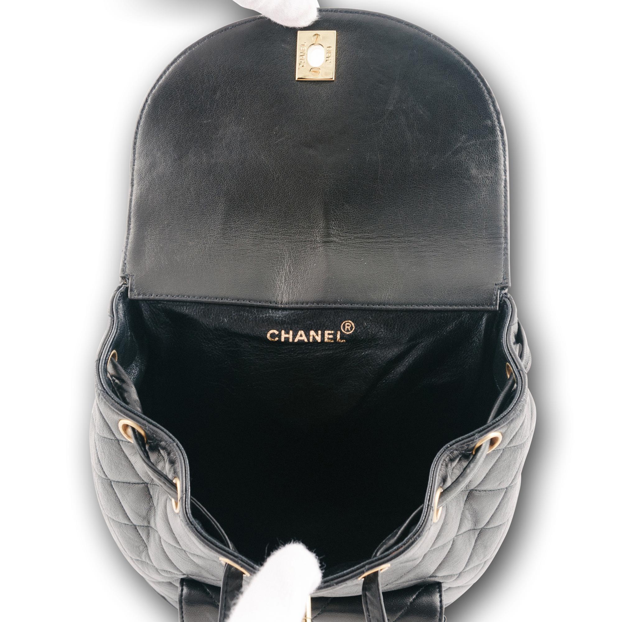 Chanel Black Leather Backpack  3