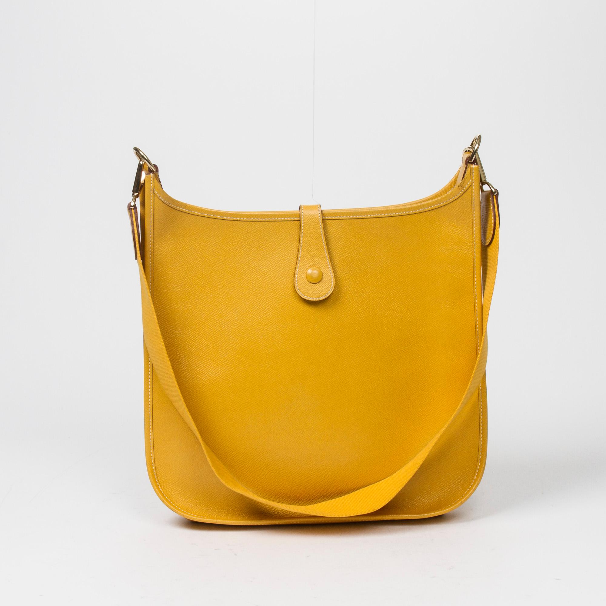 Hermes  Evelyne I GM Yellow Calf Leather Shoulder Bag 1