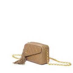 Chanel Vintage Camera Bag 18cm Camel Leather
