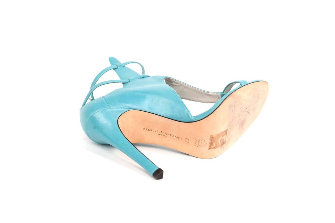 Camilla Skovgaard light aqua blue high heeled sandelin 3