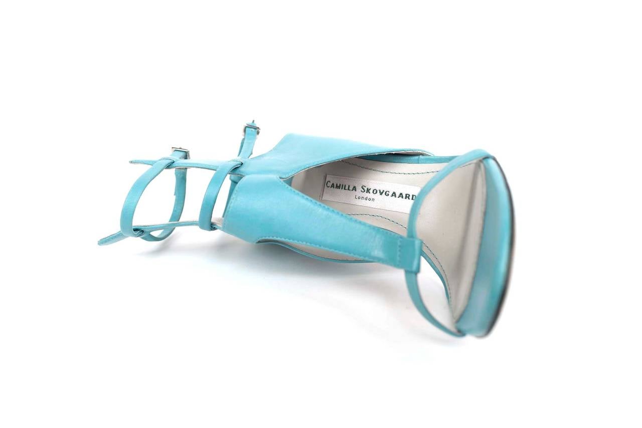 Camilla Skovgaard light aqua blue high heeled sandelin 2