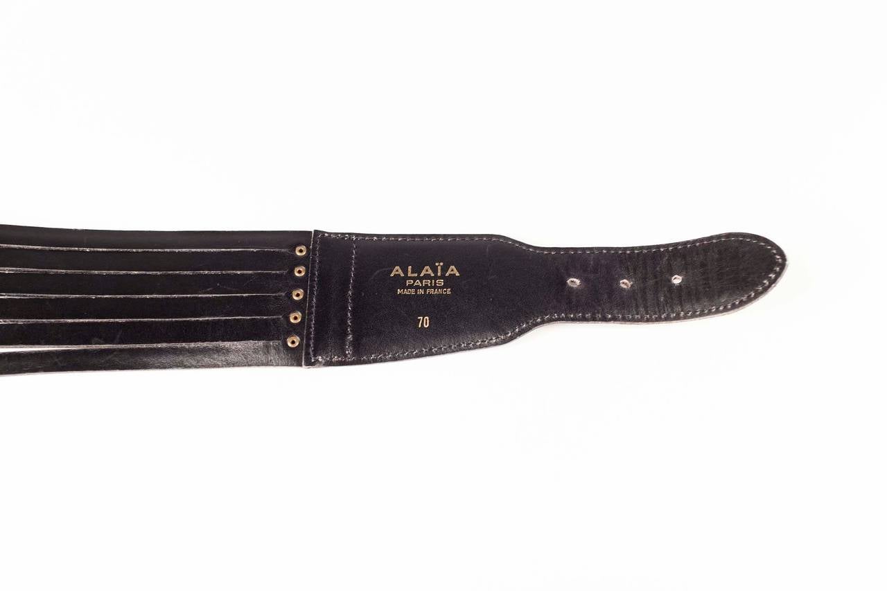 Women's Azzendine Alaia Paris bondage leather strapped cinch belt