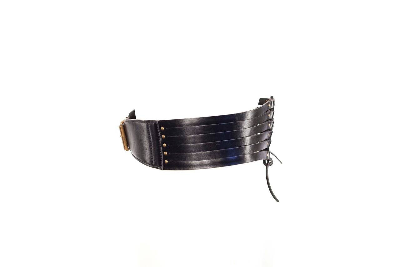 Azzendine Alaia Paris bondage leather strapped cinch belt 1