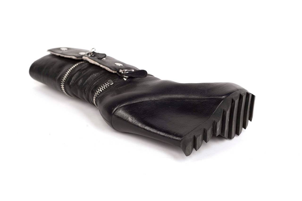 Camilla Skovgaard zippered leather ankle-high platform wedge boots 1