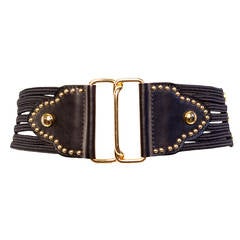 Yves Saint Laurent multi straped elastic belt with gold studs