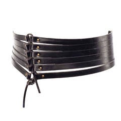 Azzendine Alaia Paris bondage leather strapped cinch belt