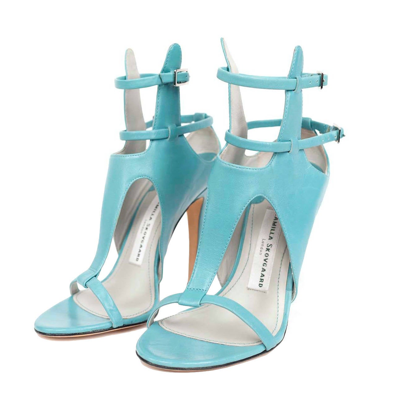 Camilla Skovgaard light aqua blue high heeled sandelin