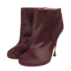 Diane Von Furstenberg Claret Calf hair Platform Boots