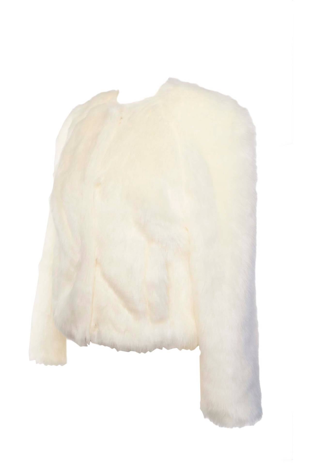 Simone Rocha FW13 Faux Fur Jacket in Cream