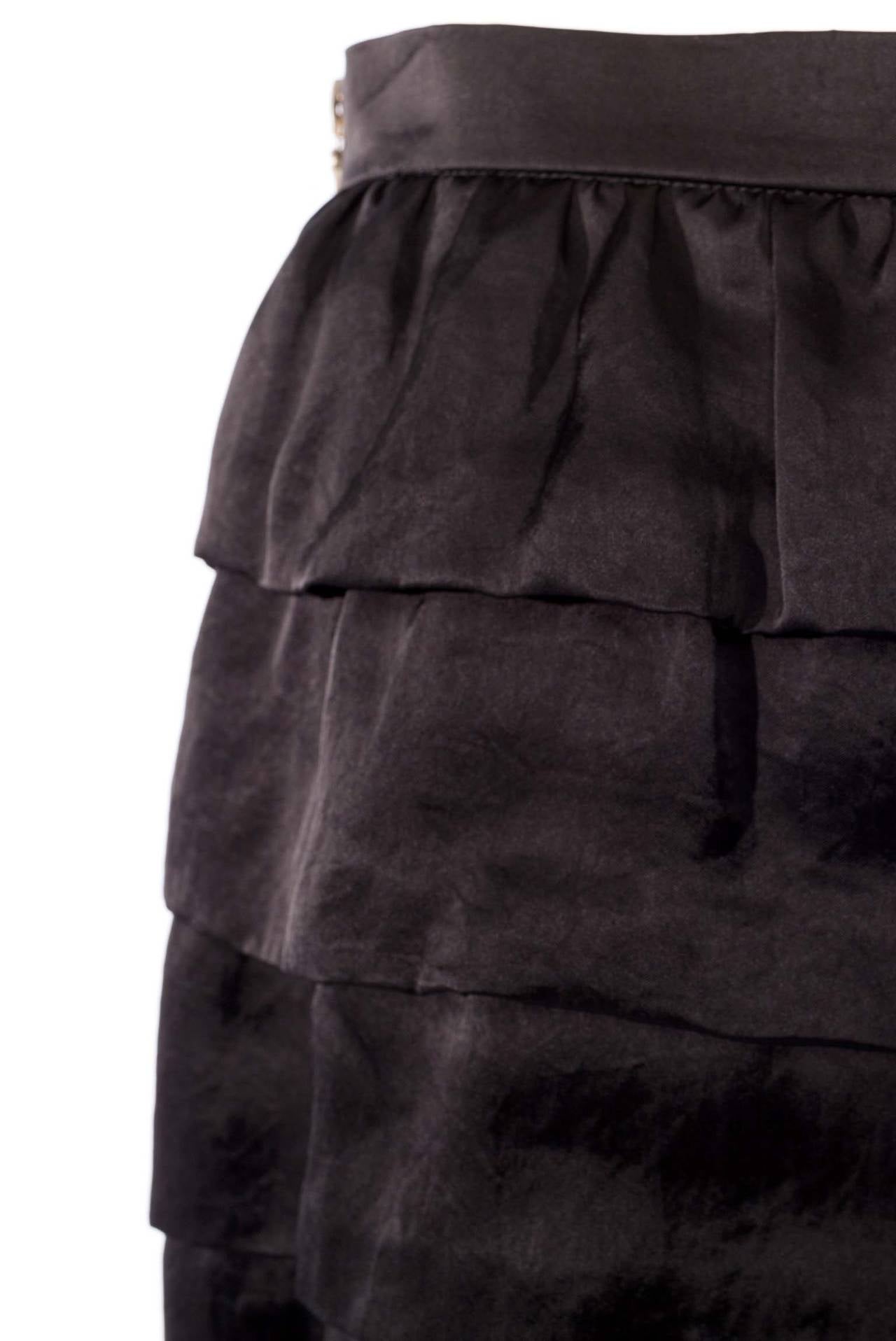 Women's Lanvin black tired skirt from winter 2006