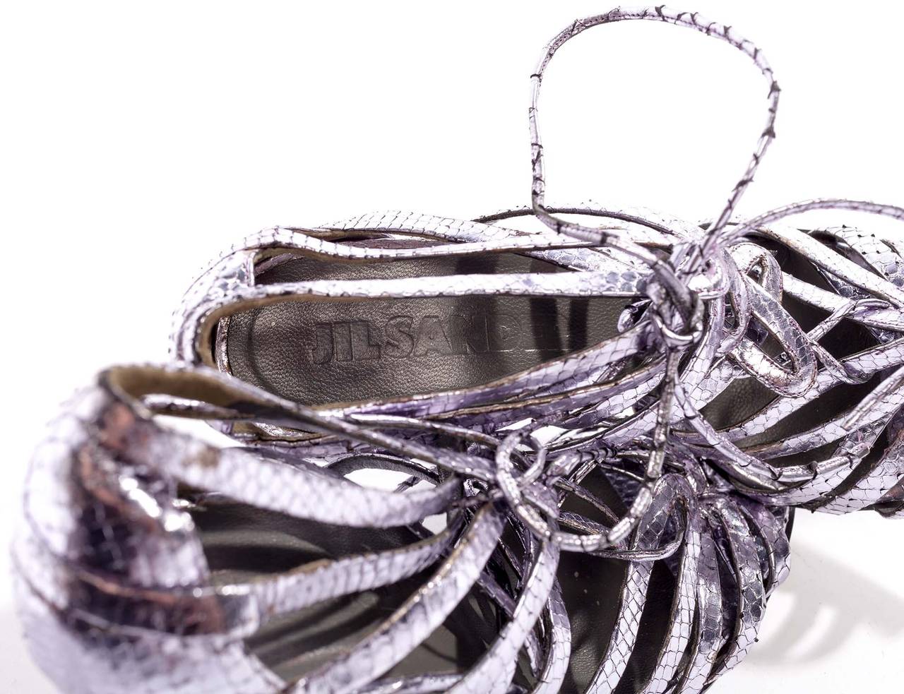 Raf Simons for Jil Sander python multi strap lilac heels In New Condition In Berlin, DE