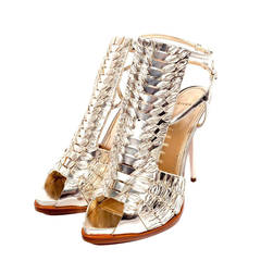 Givenchy gold braided gladiator heels