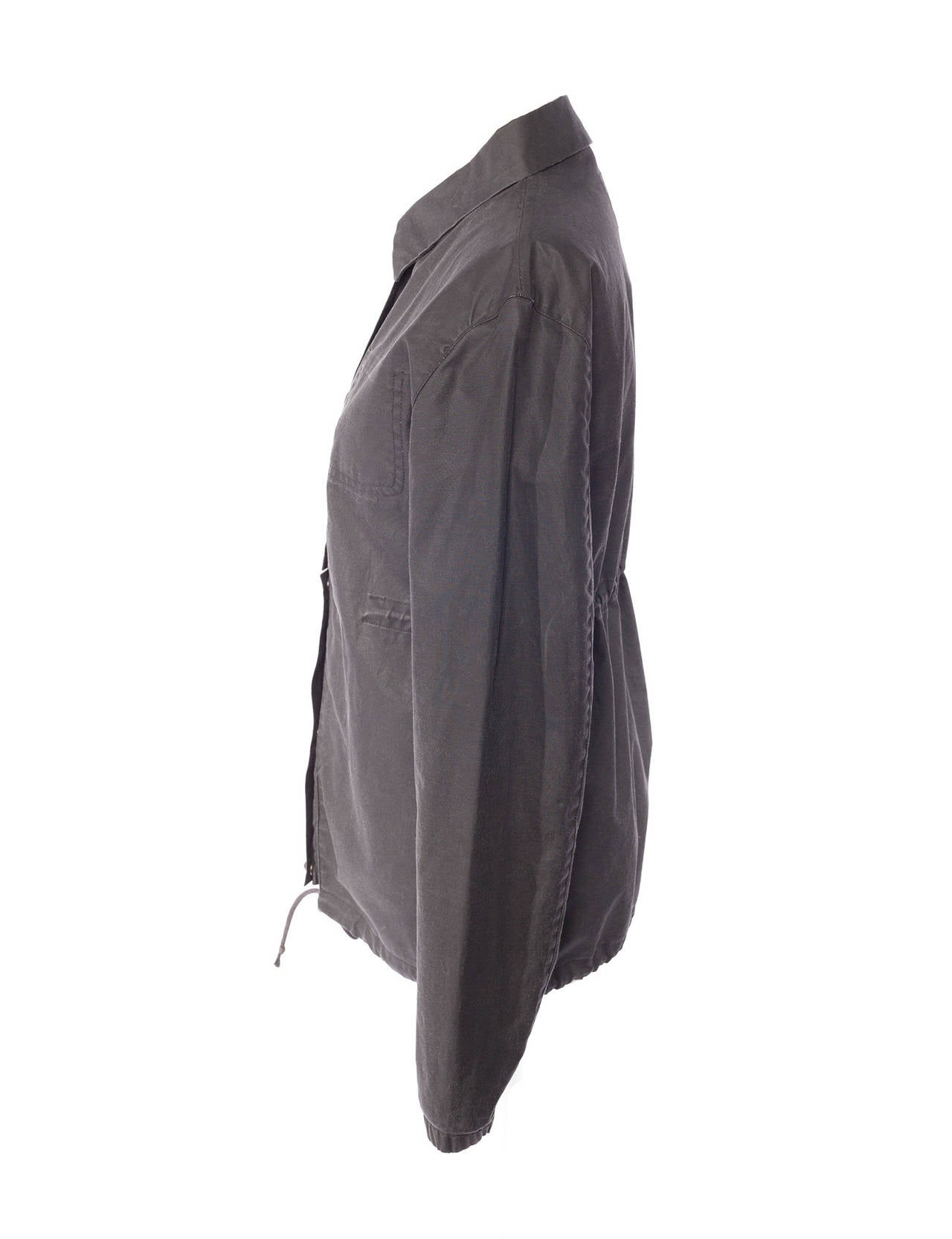 Vintage Helmut Lang 1998 jacket in grey resin cotton In Excellent Condition In Berlin, DE