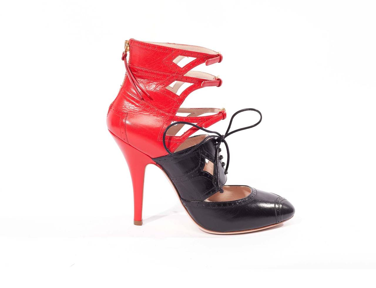 Women's Miu Miu wingtip heels with strap details