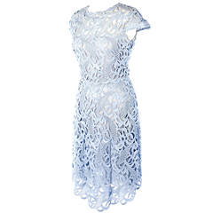 2000s Valentino light blue lace dress, Size S