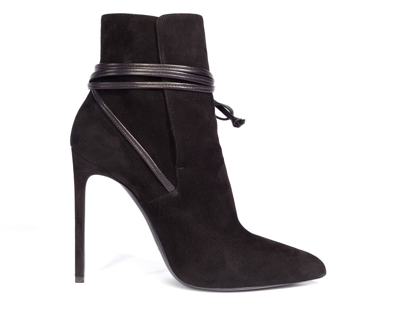 Saint Laurent Black *Paris 100* Laced Ankle Boots, Sz. 40 1