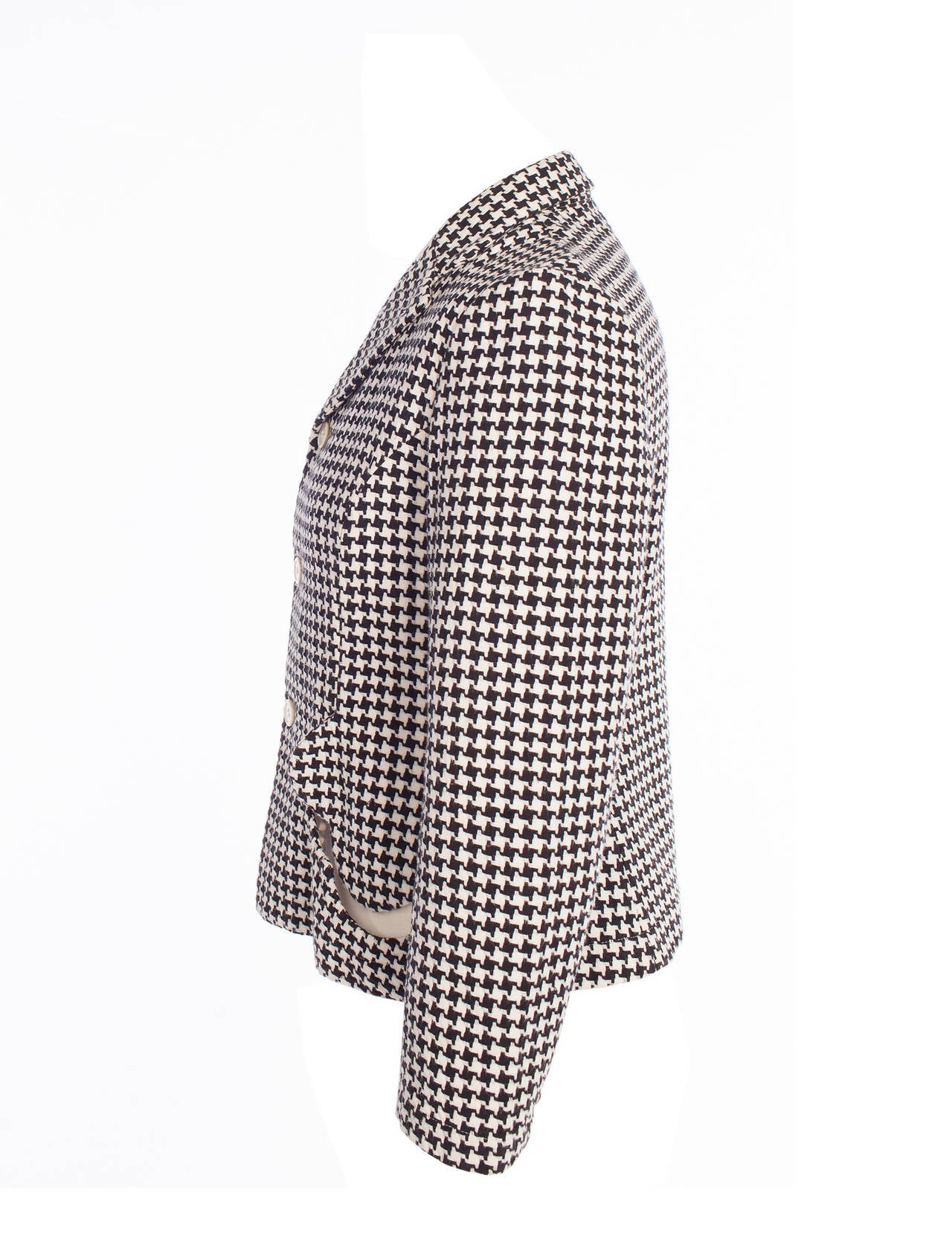Women's Comme des Garcons *Robe de Chambre* houndstooth printed blazer, Sz. M