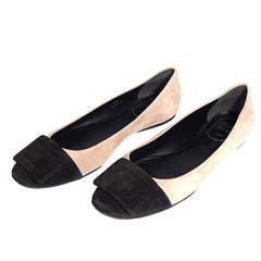 Roger Vivier Belle Vivier Two-Tone Suede Ballerinas, Sz. 40