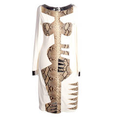 Altuzzara SS11 Body con Dress With Snake And Silver Details, Sz. S