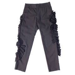 Comme des Garcons Fall 2002 ruffled trouser in pinstripe wool, Sz. S