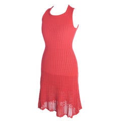 90s Alaia knitted dress in salmon color, Sz. S