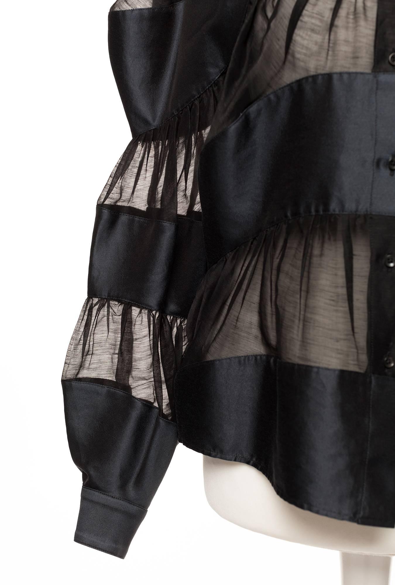 Viktor & Rolf silk stripe sheer blouse from Runway, Sz. S 4