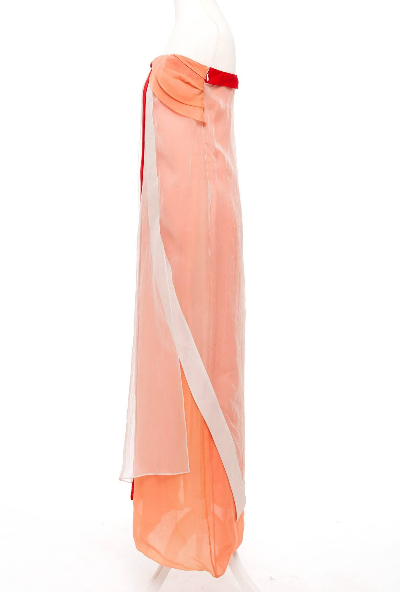 Costume National Silk column summer dress, Sz.XS In Good Condition For Sale In Berlin, DE