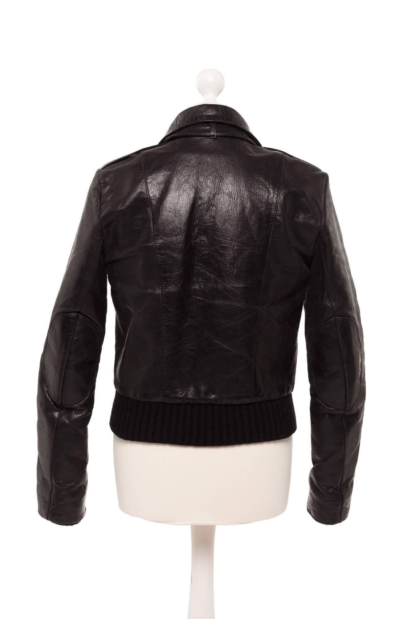 balenciaga leather bomber jacket