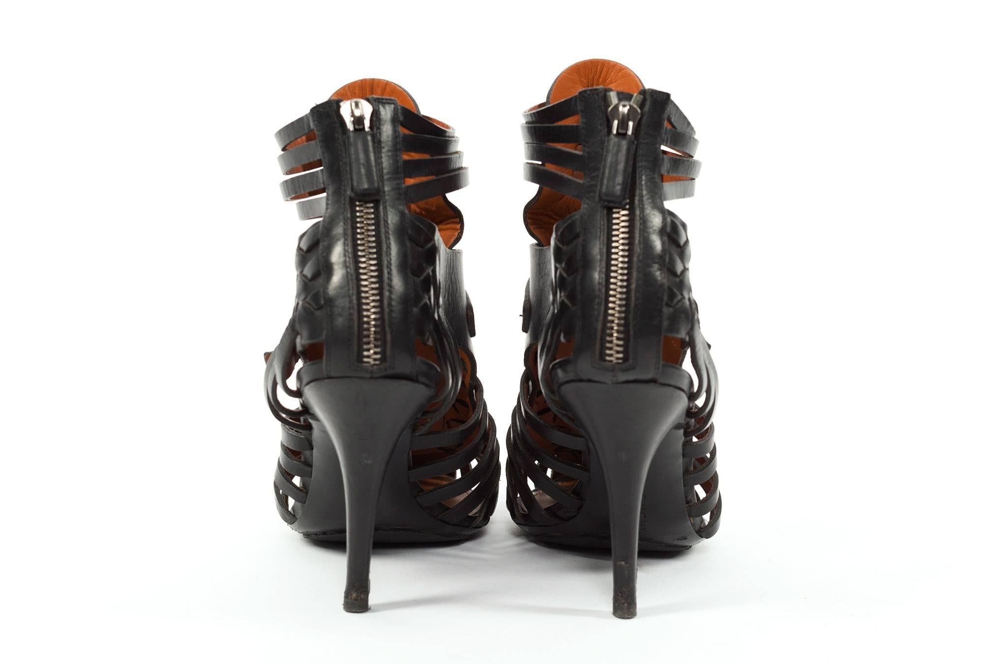 Women's Givenchy by Ricardo Tisci leather strap gladiator heels, Sz. 8.5