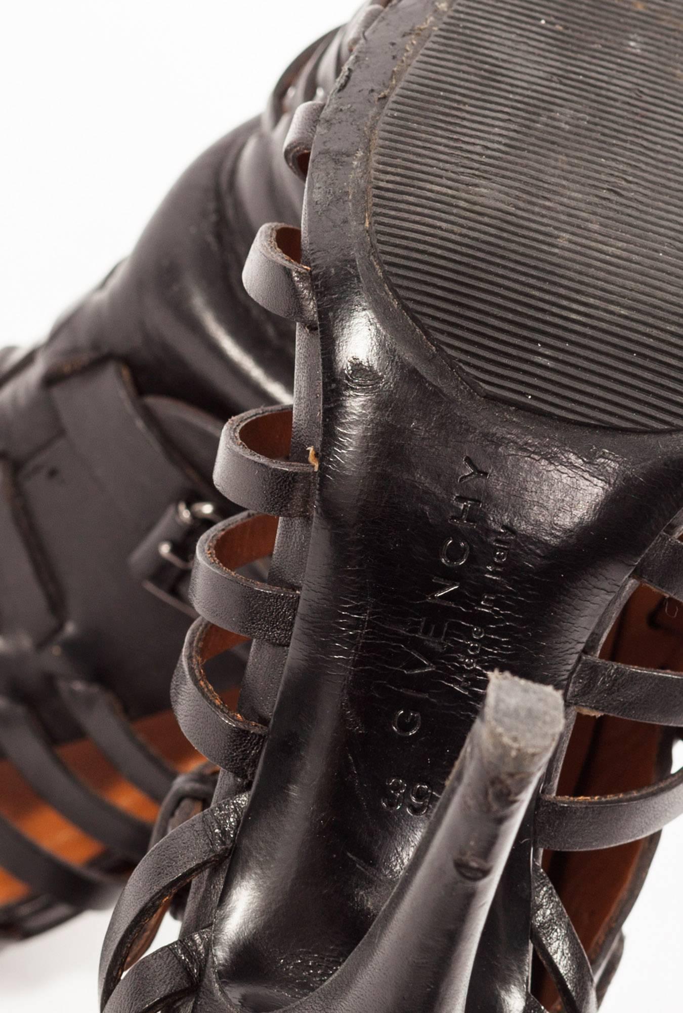 Givenchy by Ricardo Tisci leather strap gladiator heels, Sz. 8.5 3