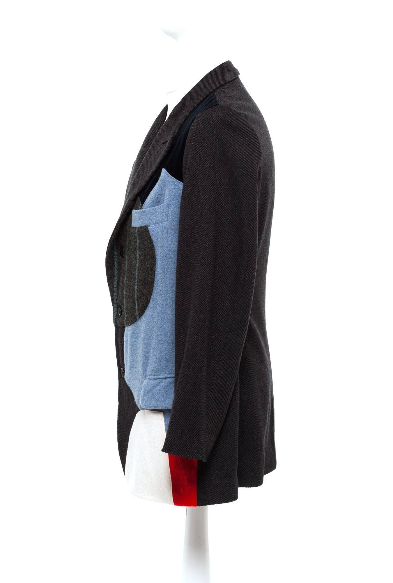 Black Yohji Yamamoto Y's Vintage Patchwork blazer, Sz. M For Sale
