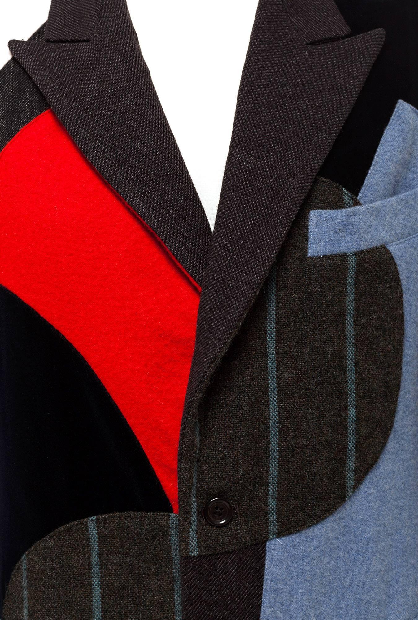 Women's or Men's Yohji Yamamoto Y's Vintage Patchwork blazer, Sz. M For Sale