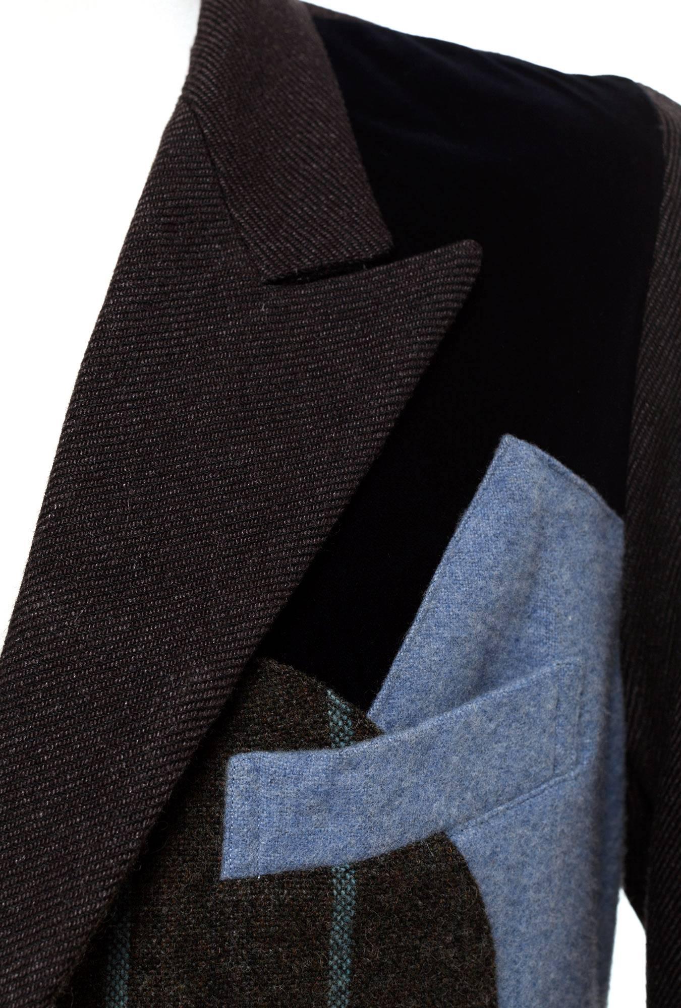 Yohji Yamamoto Y's Vintage Patchwork blazer, Sz. M For Sale 1