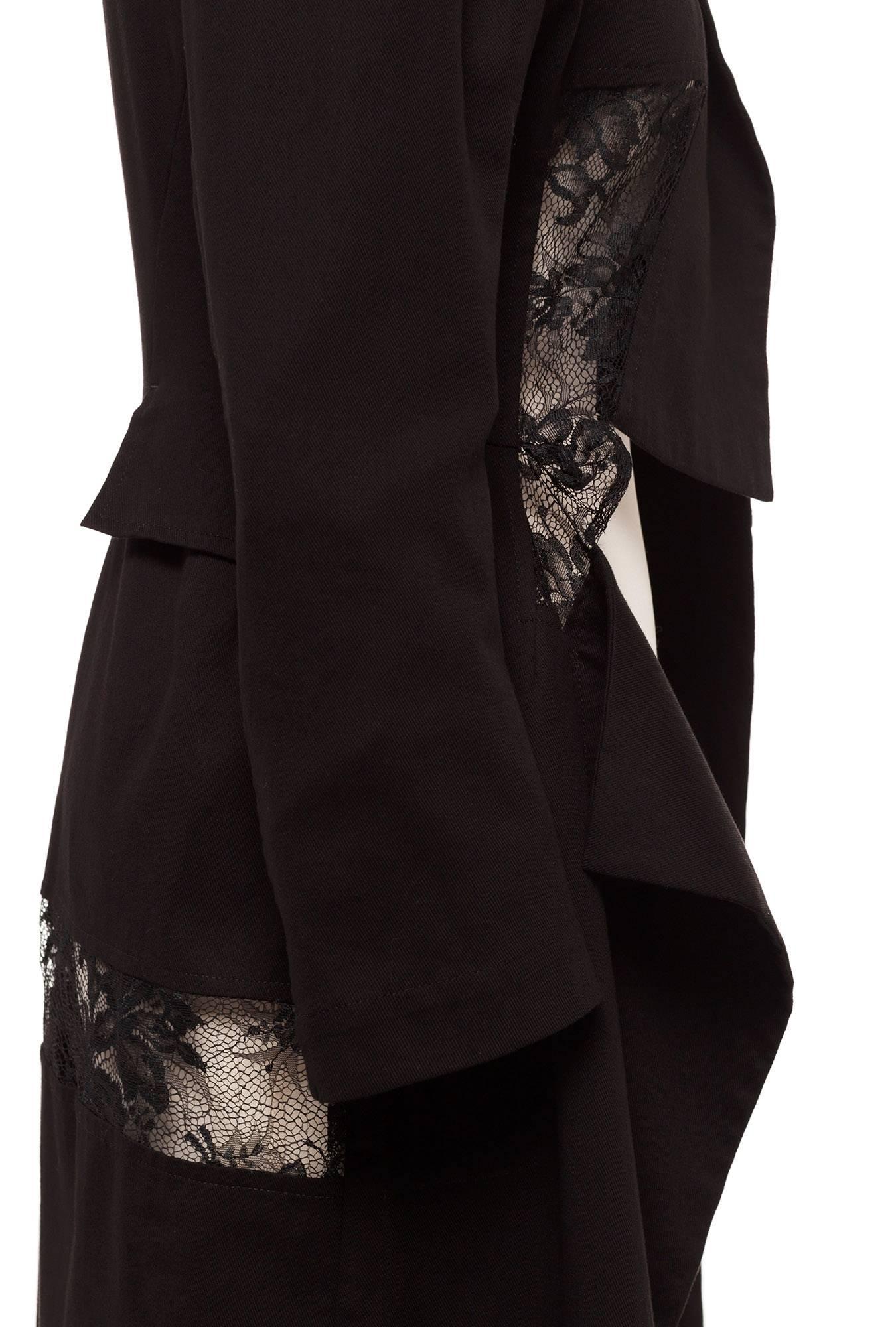 Yohji Yamamoto Y's cotton asymmetrical long blazer, Sz S For Sale 2