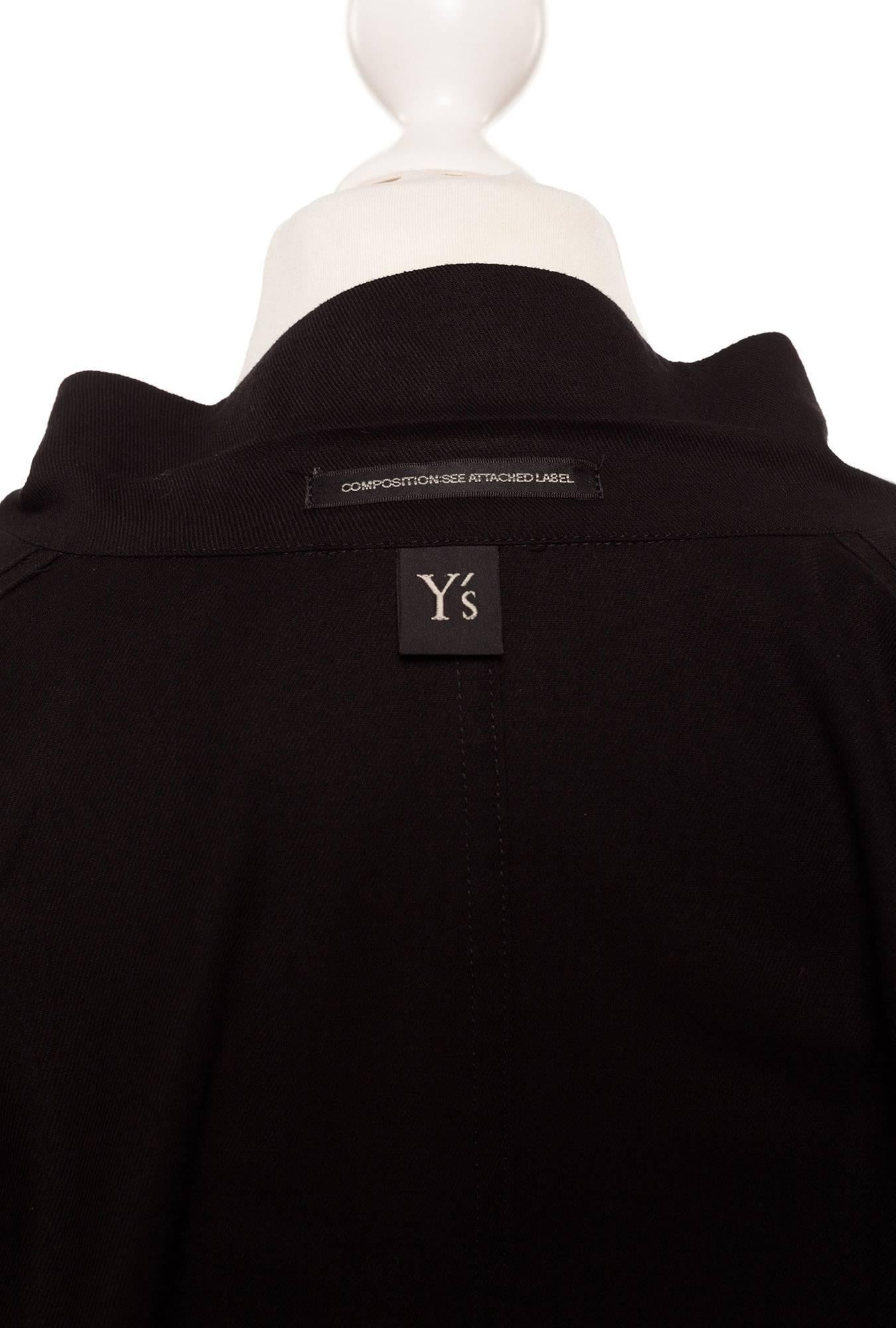 Yohji Yamamoto Y's cotton asymmetrical long blazer, Sz S For Sale 4