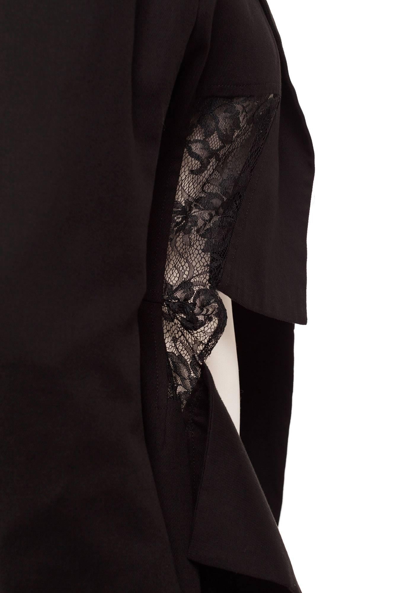 Women's Yohji Yamamoto Y's cotton asymmetrical long blazer, Sz S For Sale