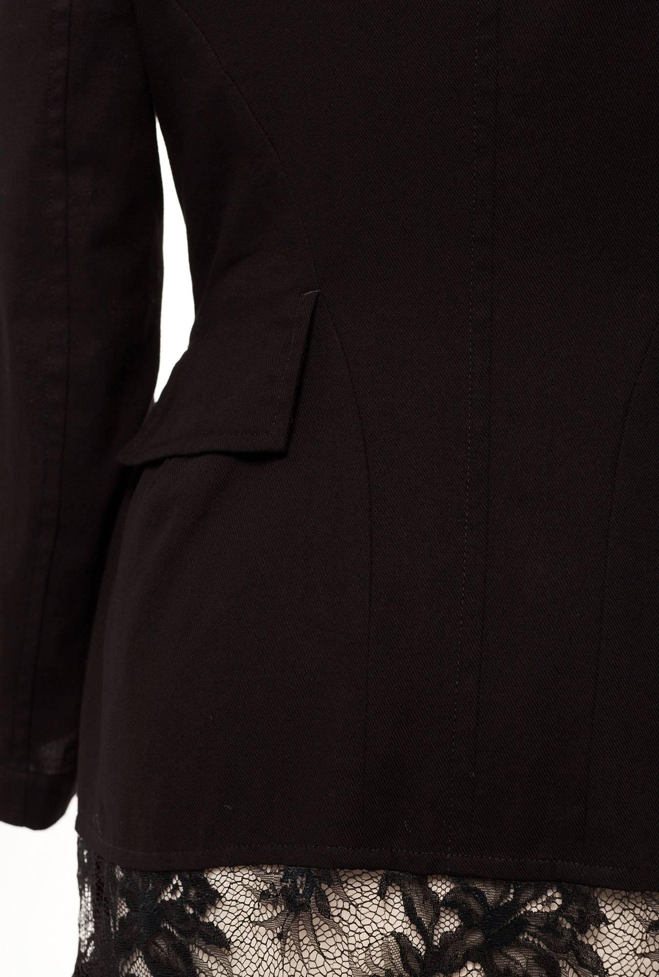Yohji Yamamoto Y's cotton asymmetrical long blazer, Sz S For Sale 1