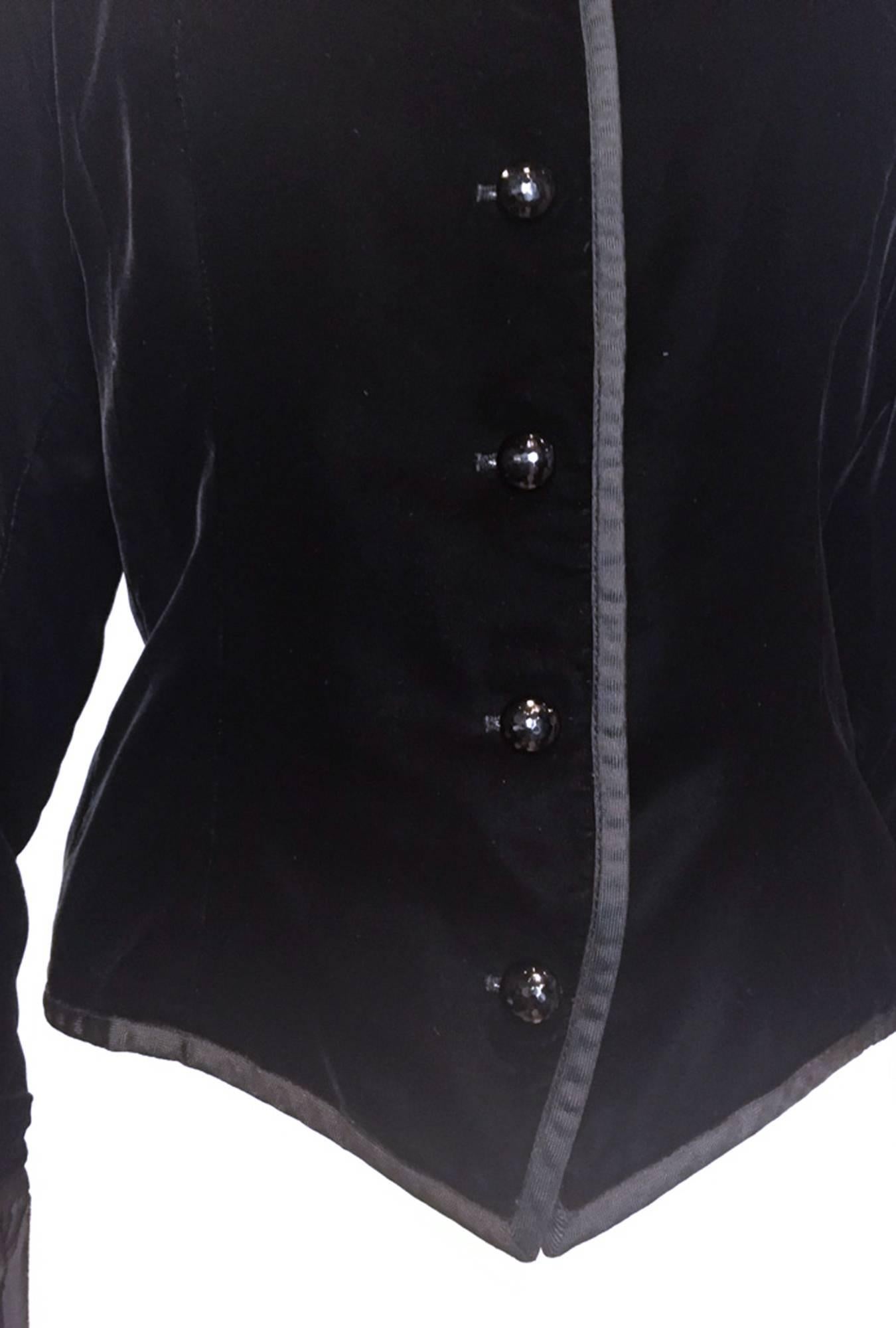Black Yves Saint Laurent '76 Ballet Russe Collection Jacket, Sz. S