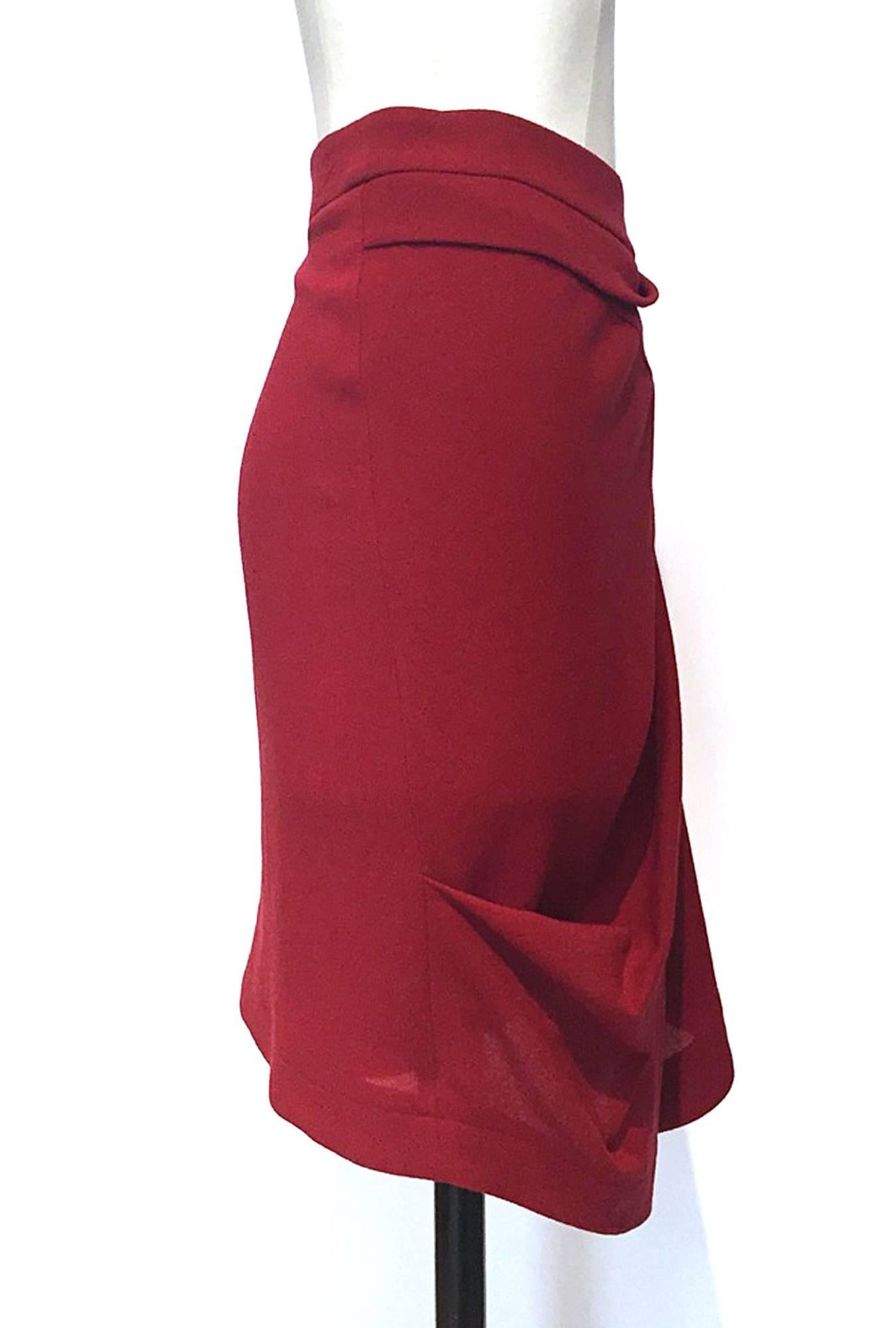 Balenciaga by Nicolas Ghesquiere Rust Skirt with asymmetrical front, Sz. S In Excellent Condition In Berlin, DE