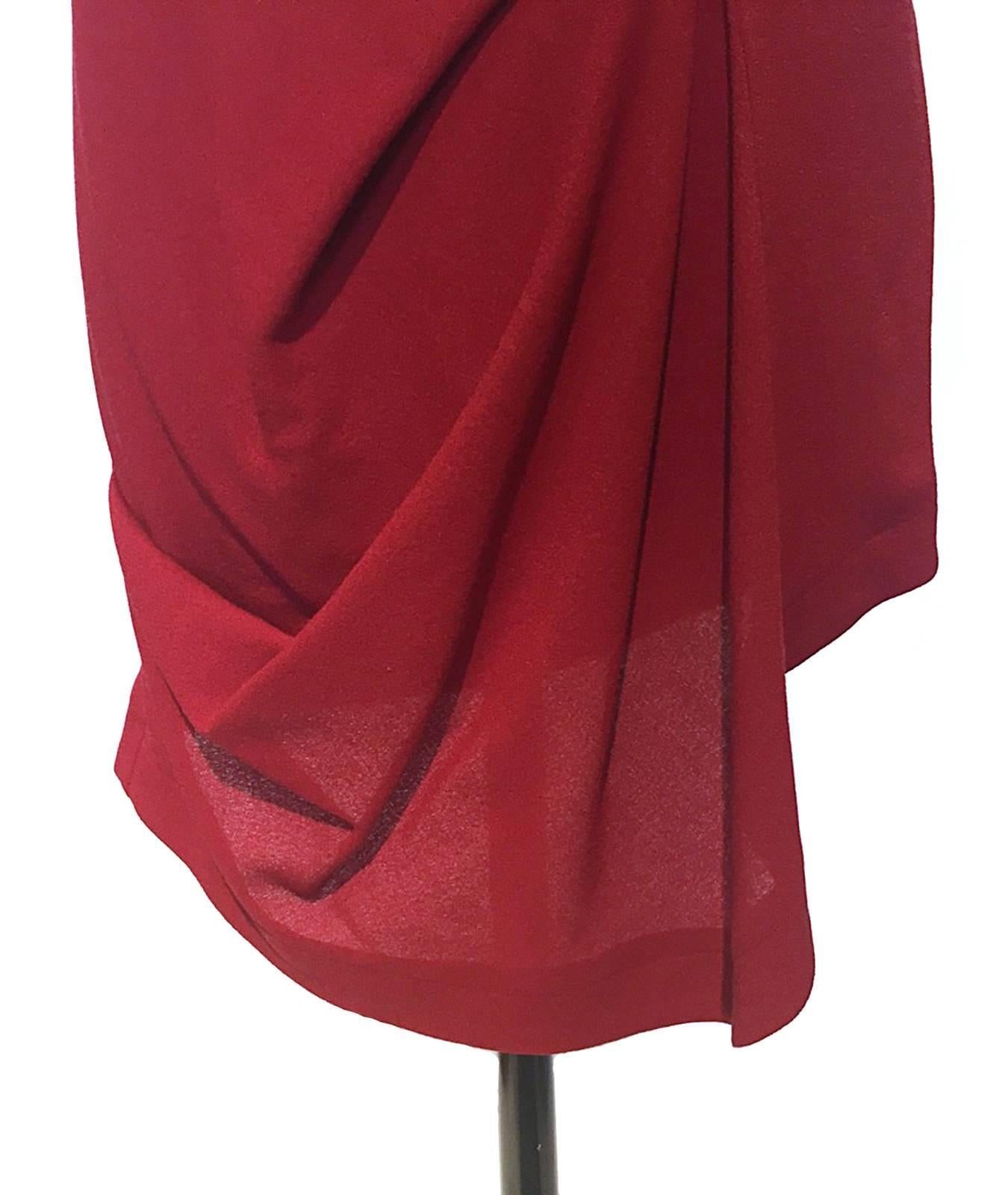 Red Balenciaga by Nicolas Ghesquiere Rust Skirt with asymmetrical front, Sz. S