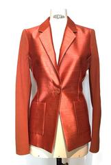 Balenciaga by Nicolas Ghesquière two tone rust fitted Blazer, Sz. L