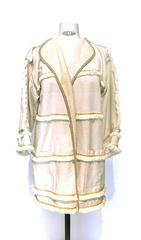 80s Jean-Charles de Castelbajac oversized cotton jacket w. fringes, Sz. L