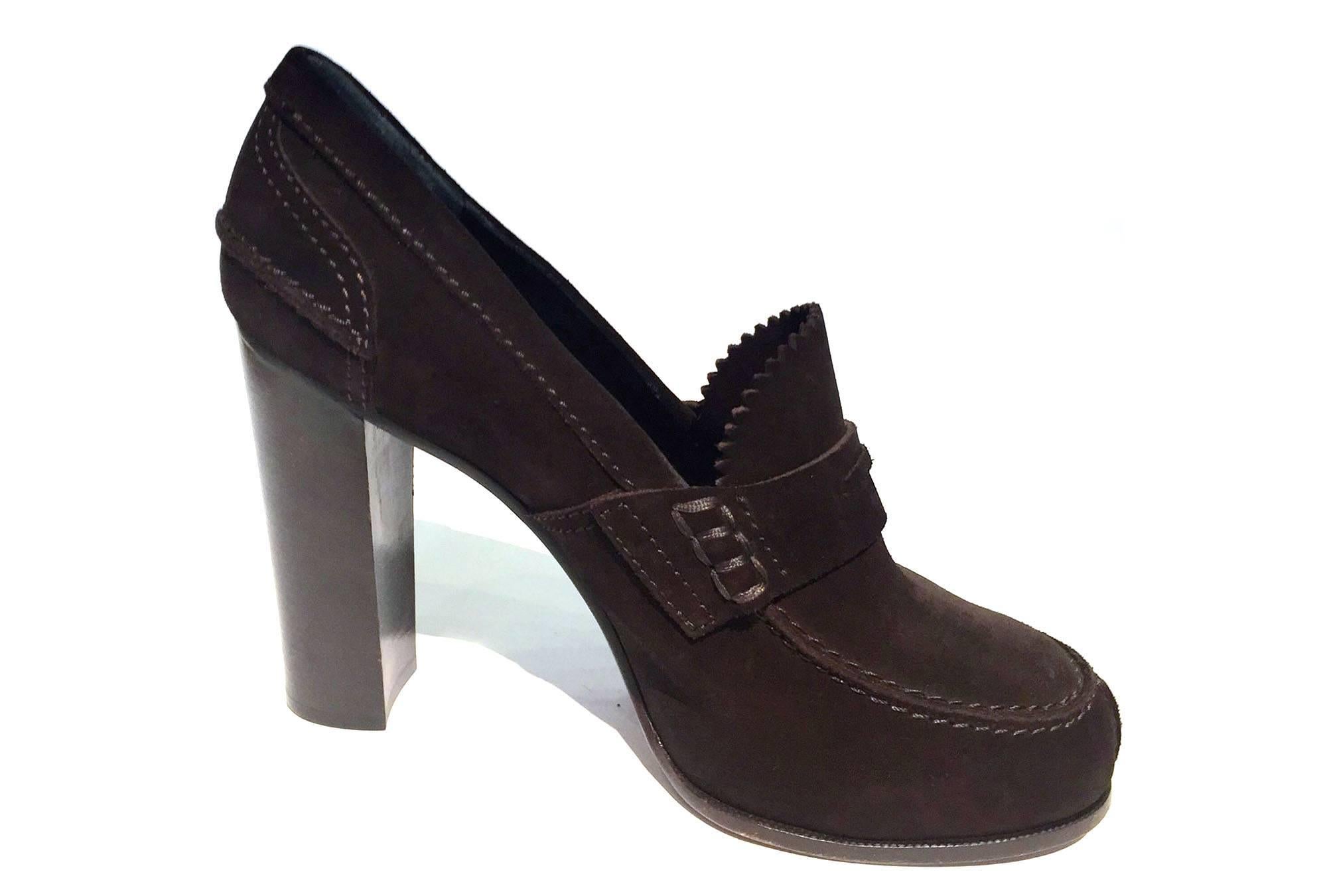 Celine brown suede high heels 2